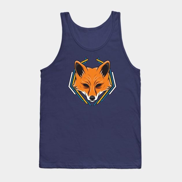 Fox Head Geometric Tank Top by fooartwork